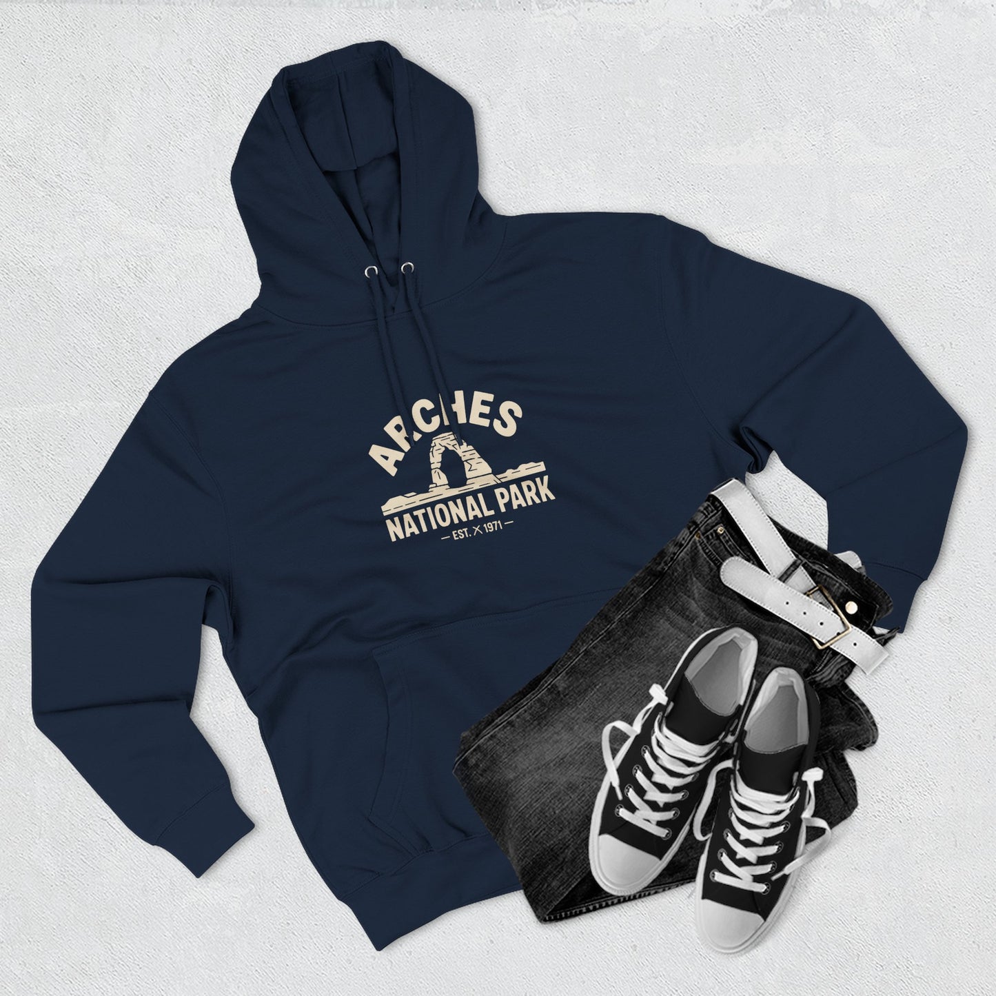 Arches National Park Graphic Fleece Hoodie White