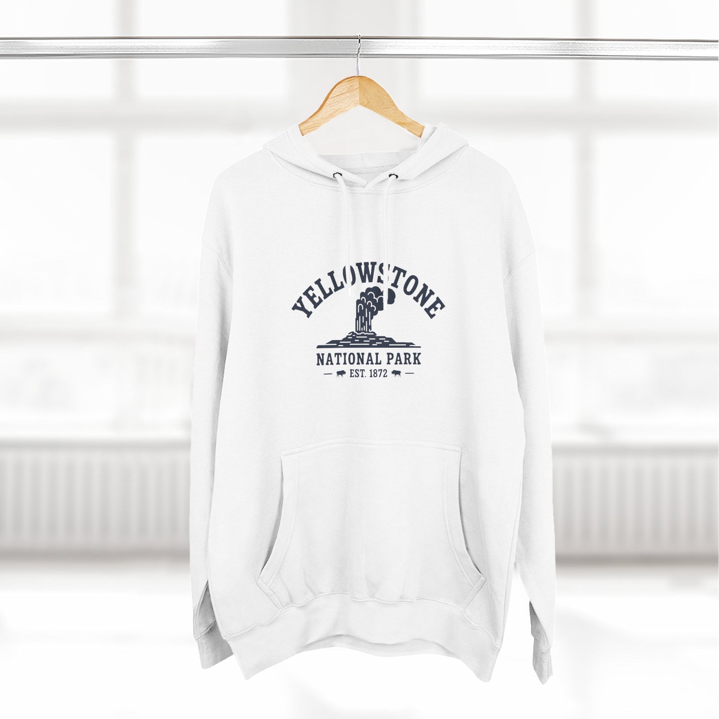 Yellowstone National Park White Fleece Hoodie