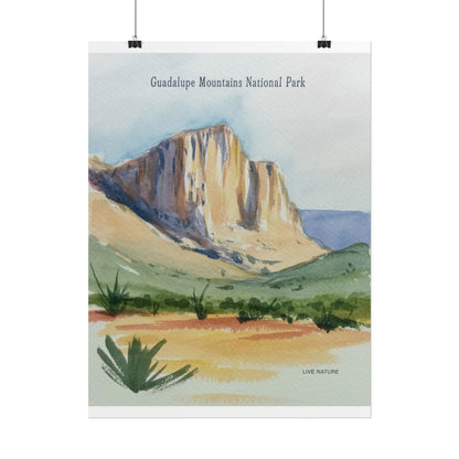Guadalupe Mountains Watercolor Art Print Poster