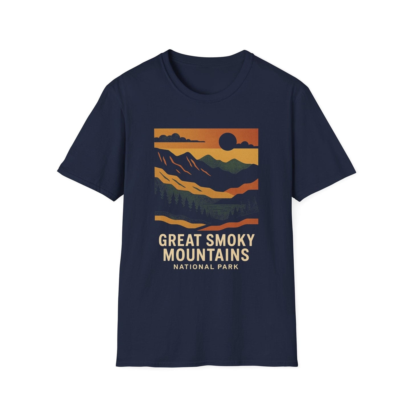 Unisex Softstyle T-Shirt - great smoky mountains (Front Only) - Unisex Softstyle T-Shirt
