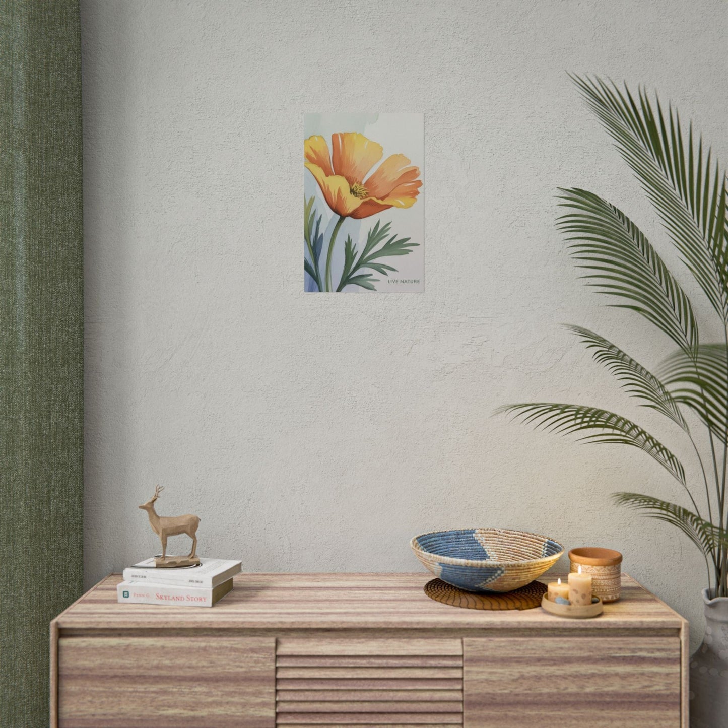 California Poppy Watercolor Art Print 'Live Nature