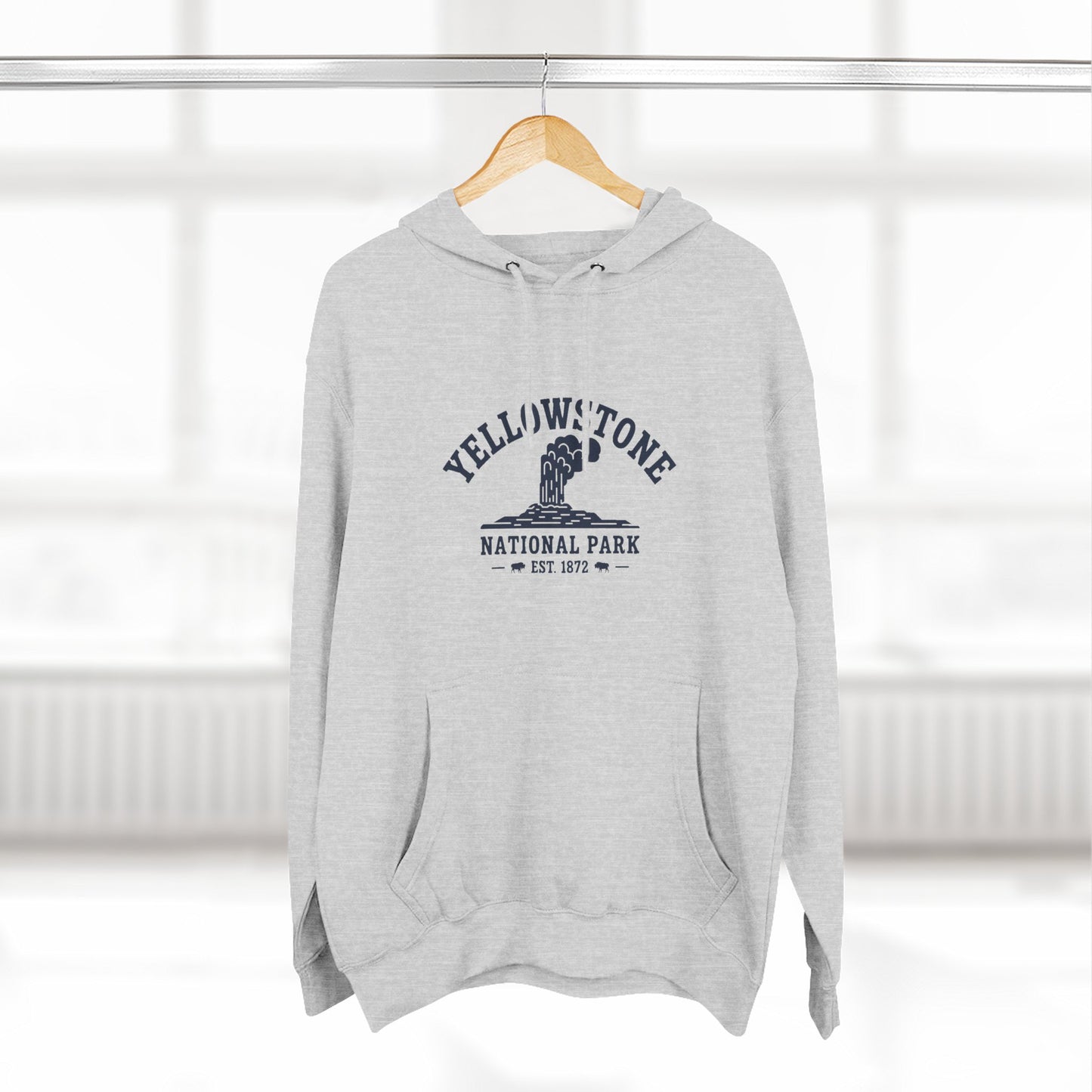 Yellowstone National Park White Fleece Hoodie
