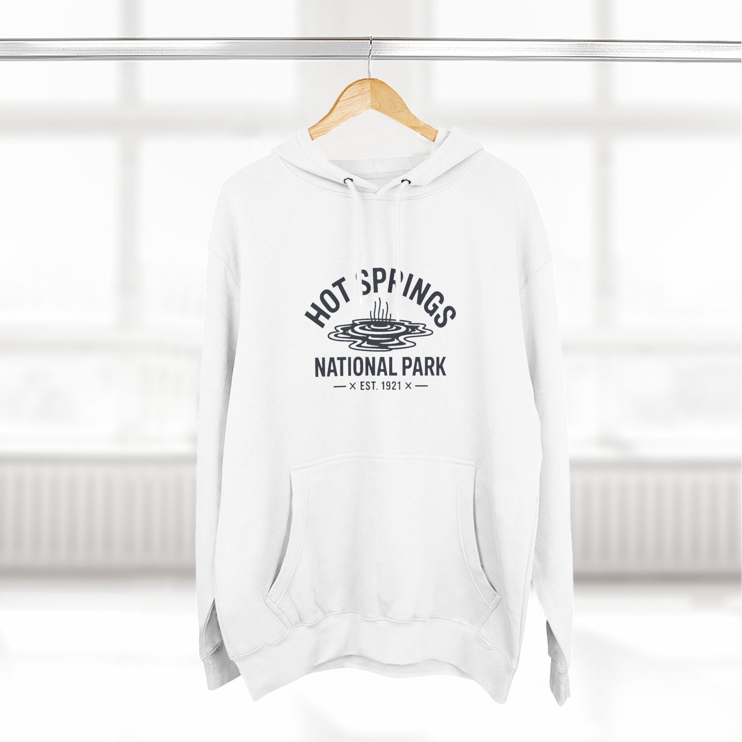 Hot Springs National Park Fleece Hoodie White