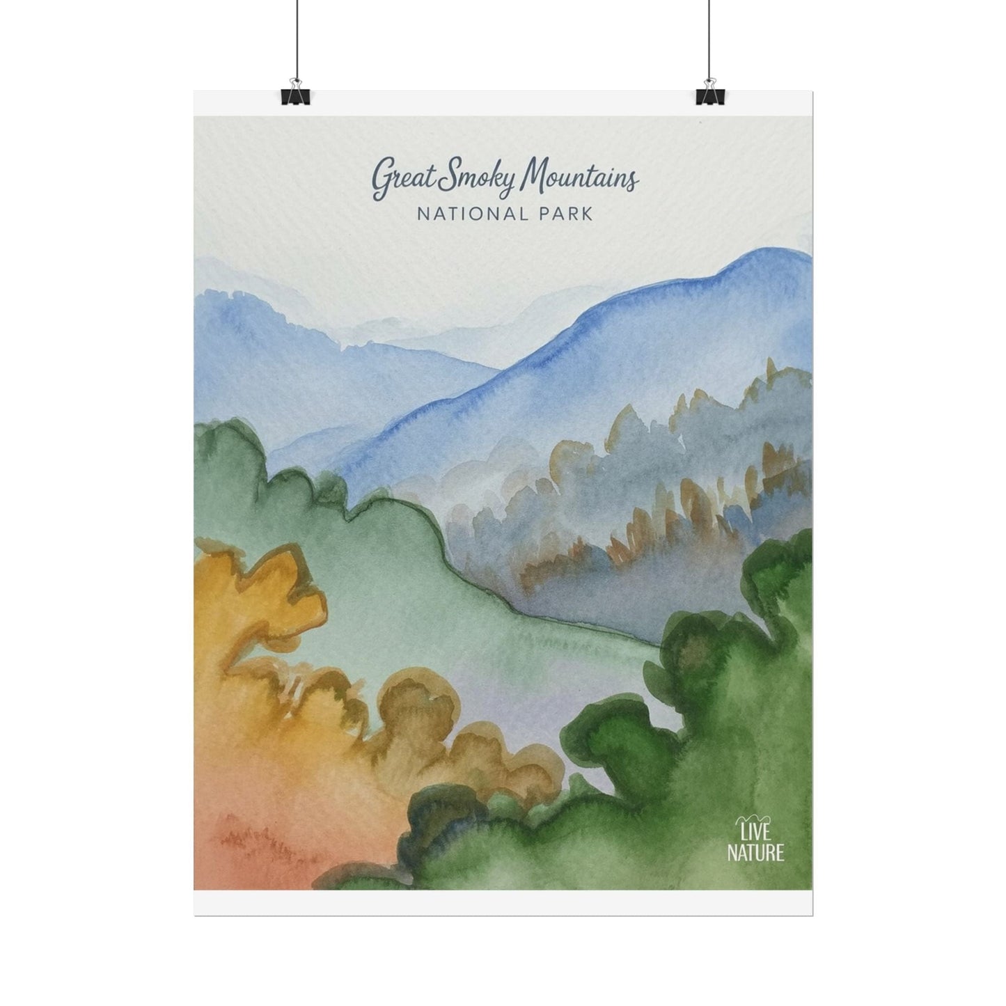 Great Smoky Mountains Watercolor Art Print Poster