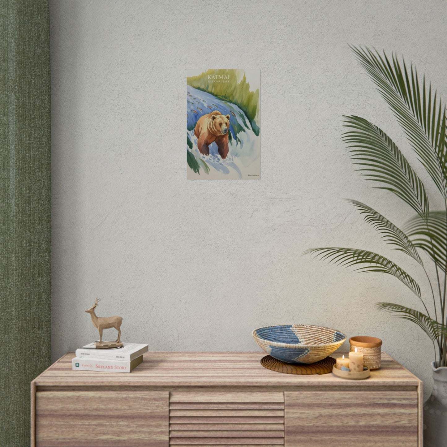 Katmai National Park Bear Watercolor Art Print