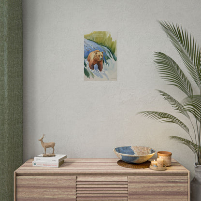 Katmai National Park Bear Watercolor Art Print
