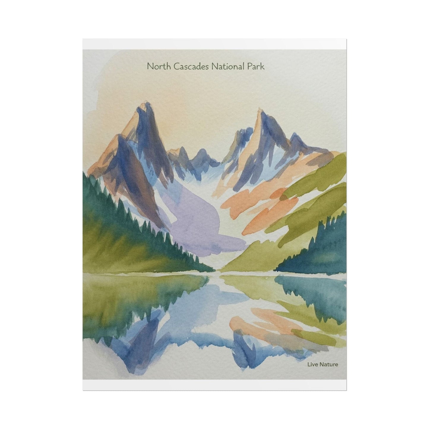 North Cascades National Park Watercolor Art Print