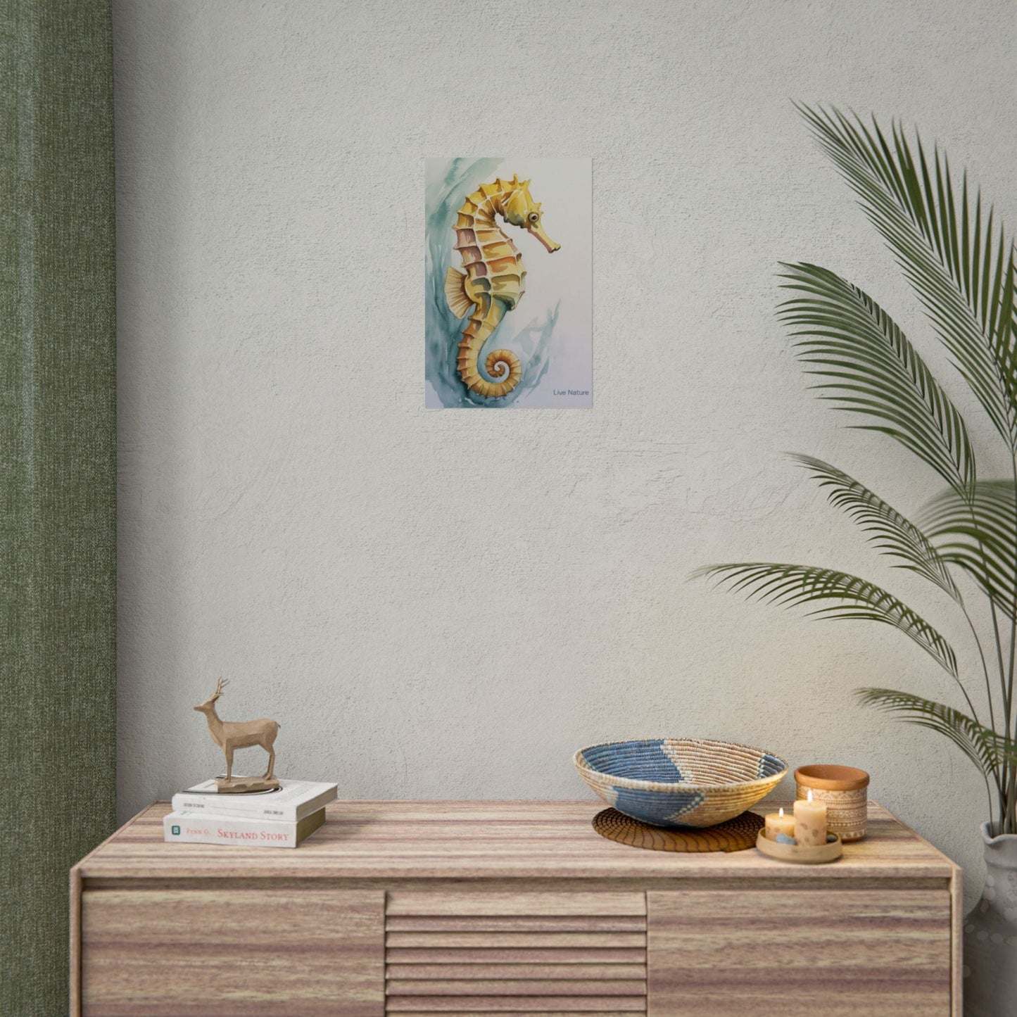 Seahorse Watercolor Art Print 'Live Nature' Design