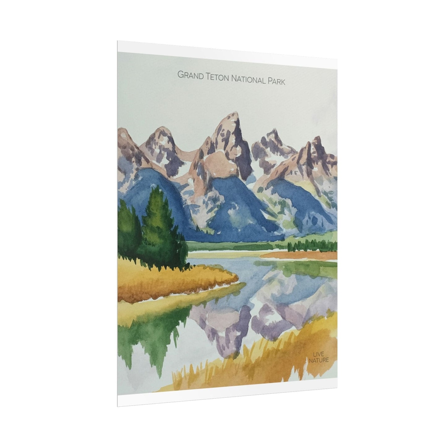 Grand Teton National Park Watercolor Art Print