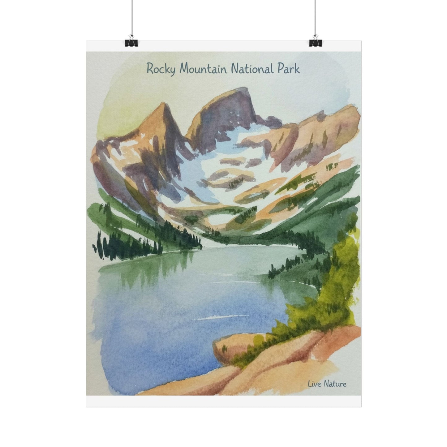 Rocky Mountain National Park Watercolor Print