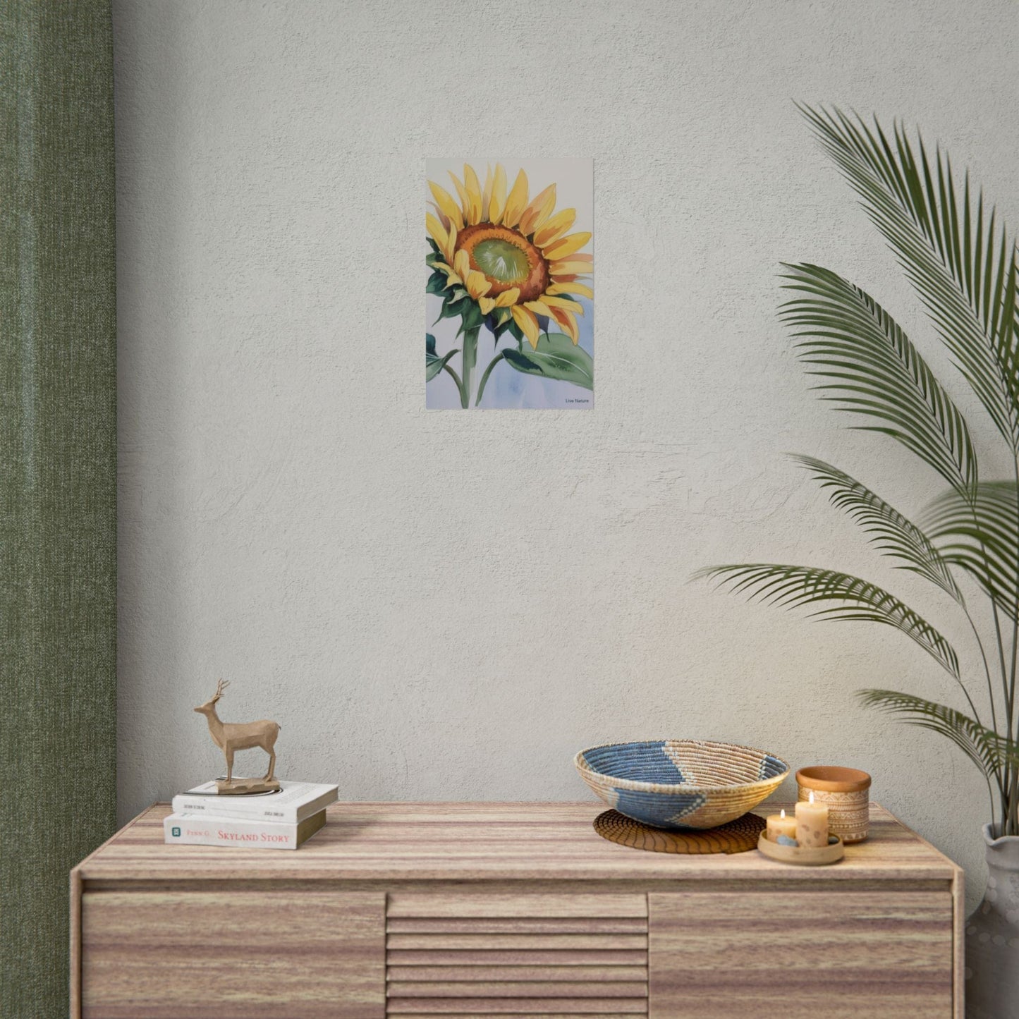 Kansas Sunflower Watercolor Art Print 'Live Nature