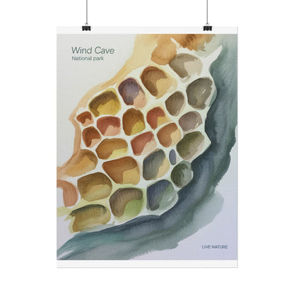 Wind Cave National Park Watercolor Poster Print