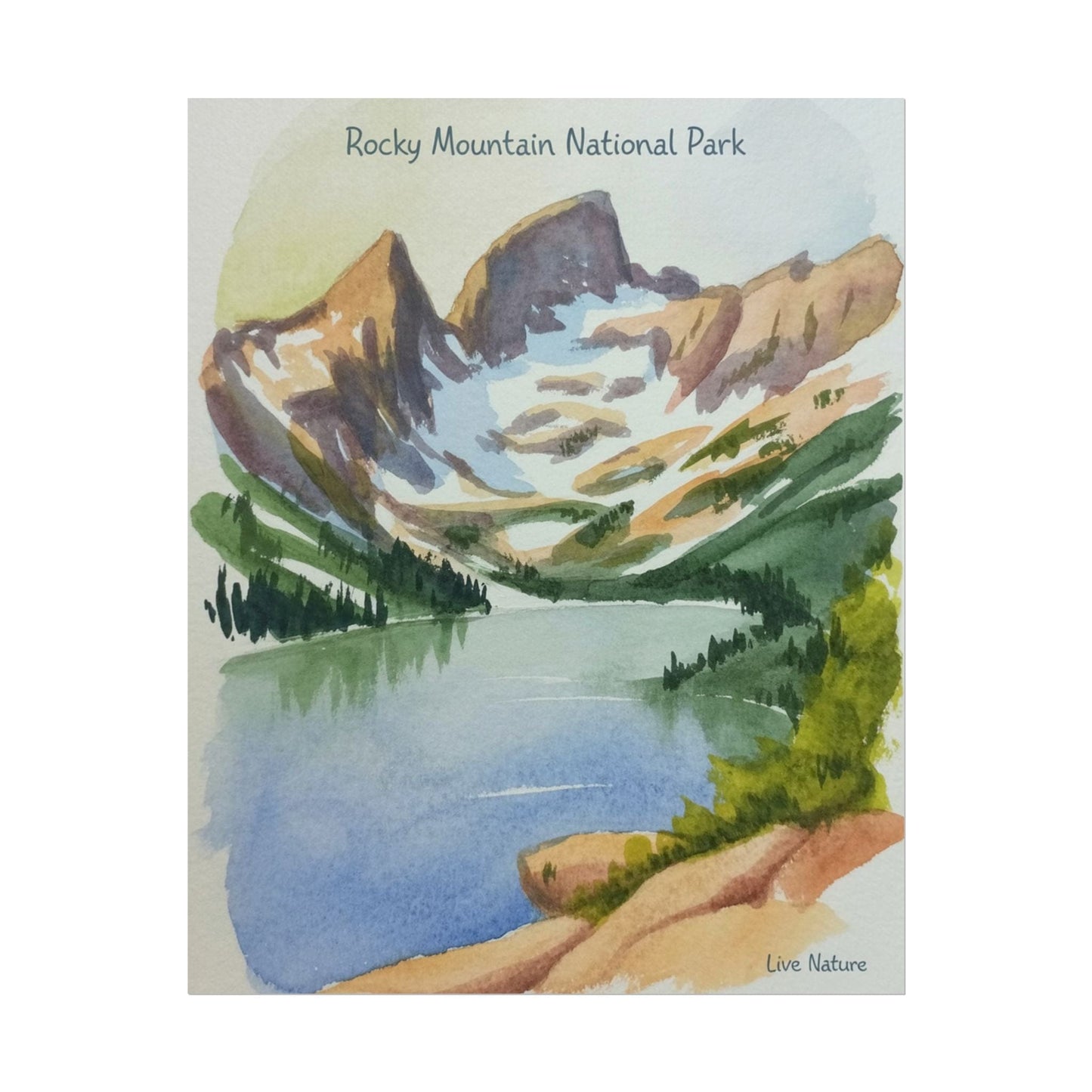 Rocky Mountain National Park Watercolor Print