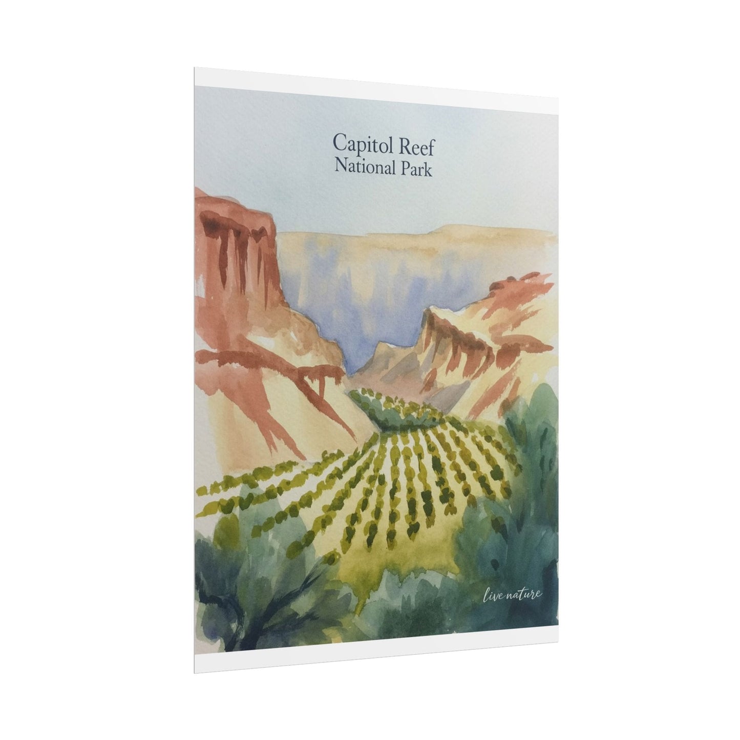 Capitol Reef National Park Watercolor Landscape Print