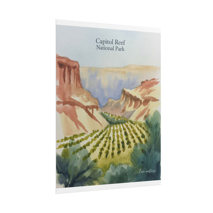 Capitol Reef National Park Watercolor Landscape Print