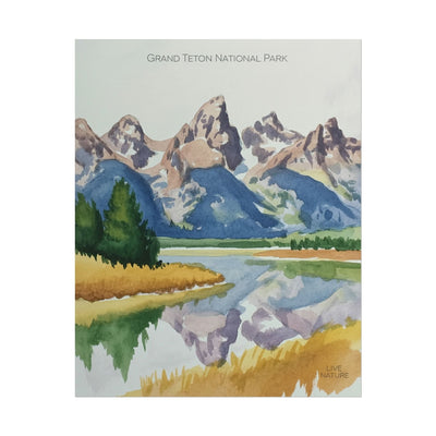 Grand Teton National Park Watercolor Art Print