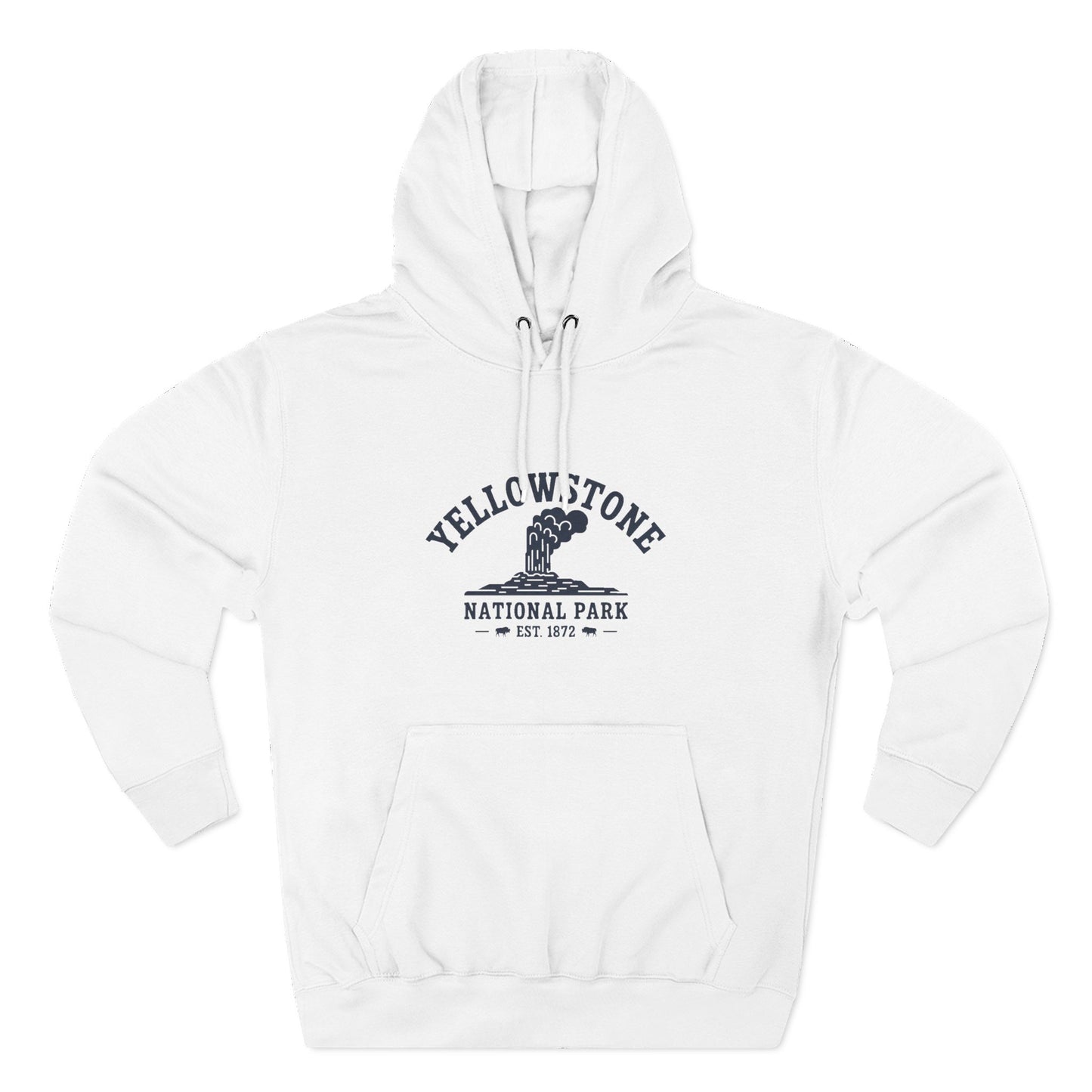 Yellowstone National Park White Fleece Hoodie