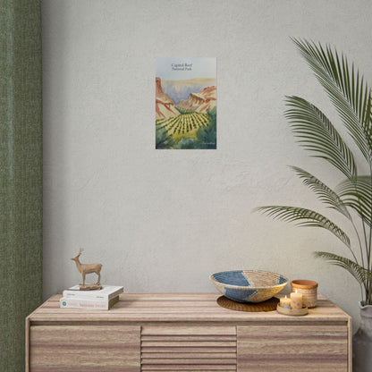 Capitol Reef National Park Watercolor Landscape Print