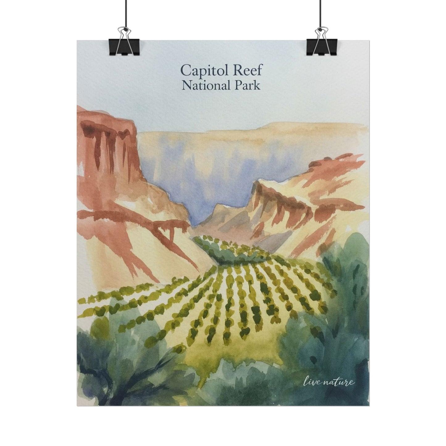 Capitol Reef National Park Watercolor Landscape Print