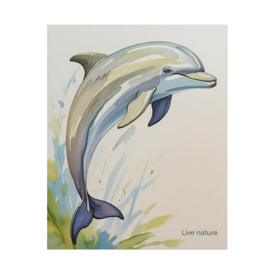 Dolphin Watercolor Art Print - Live Nature Design