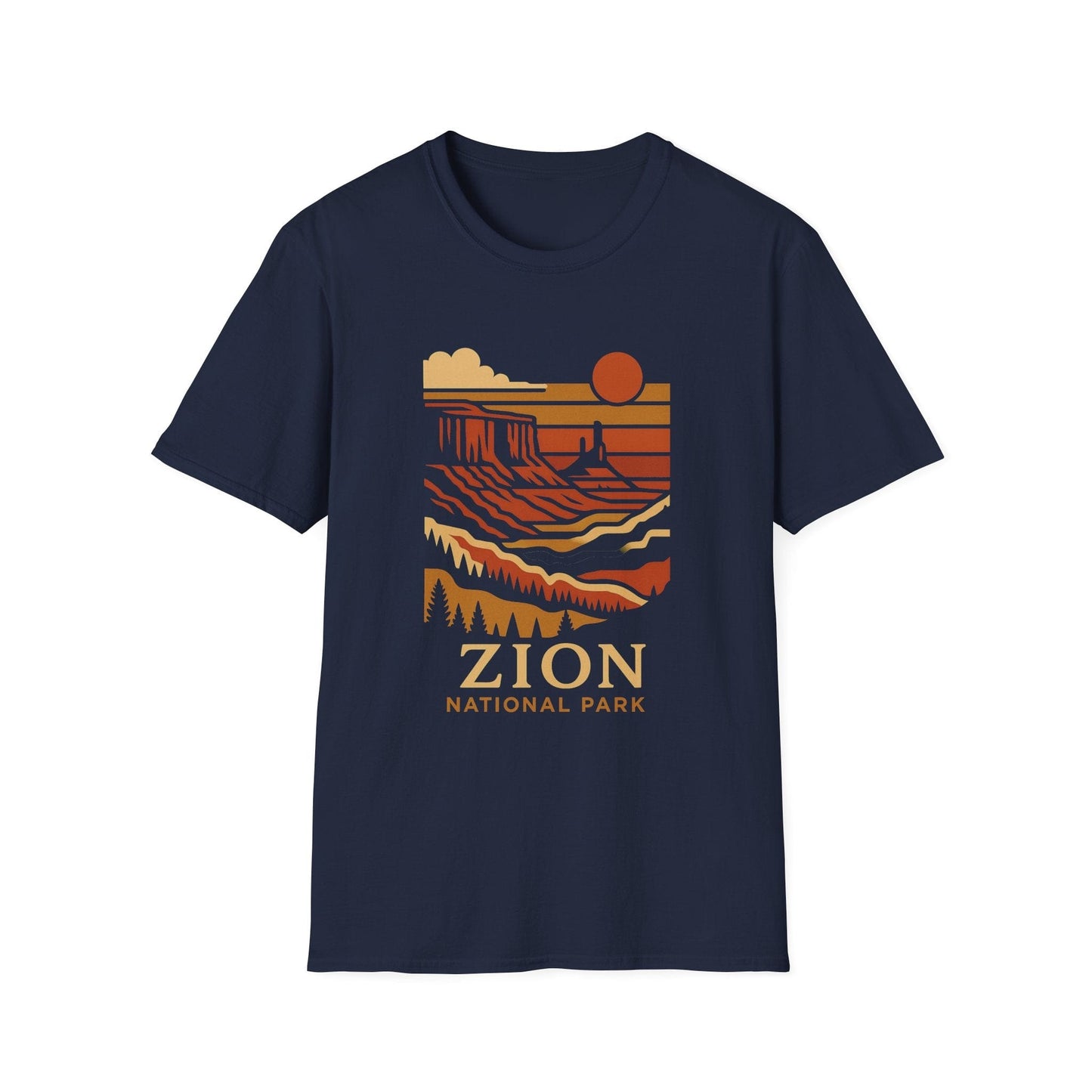 Unisex Softstyle T-Shirt - zion national park (Front Only) - Unisex Softstyle T-Shirt