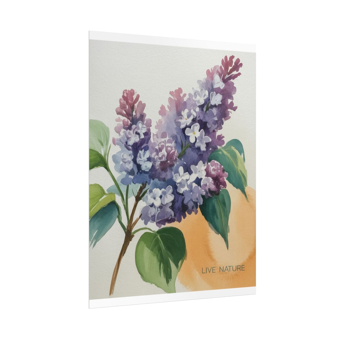 Lilac Blossom Watercolor Poster 'Live Nature' Design