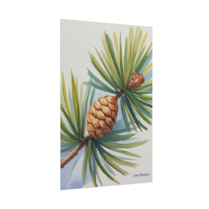 Maine Pine Cone Watercolor Print - Live Nature Art