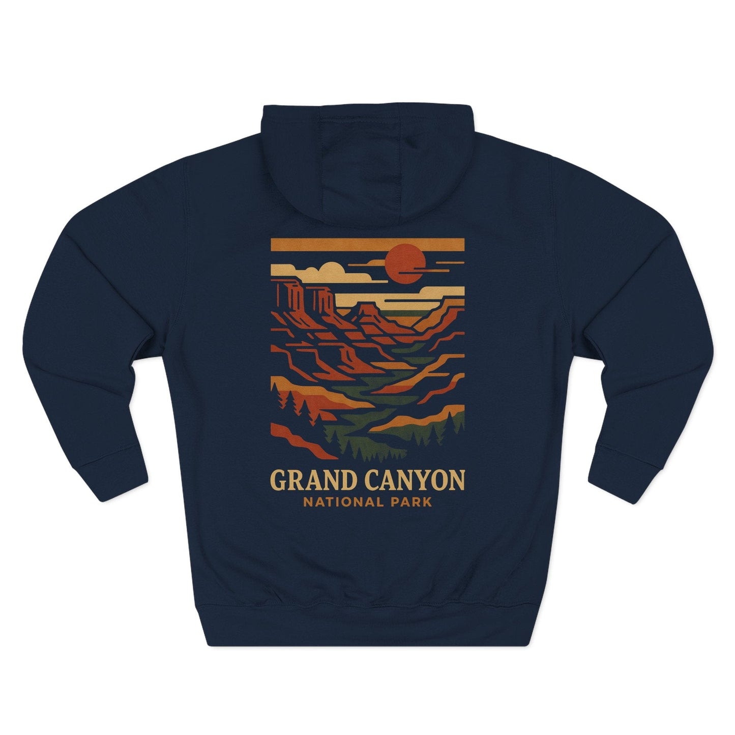 Three-Panel Fleece Hoodie - grand canyon nation (Front+Back) - Three-Panel Fleece Hoodie
