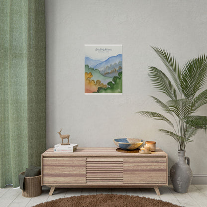 Great Smoky Mountains Watercolor Art Print Poster