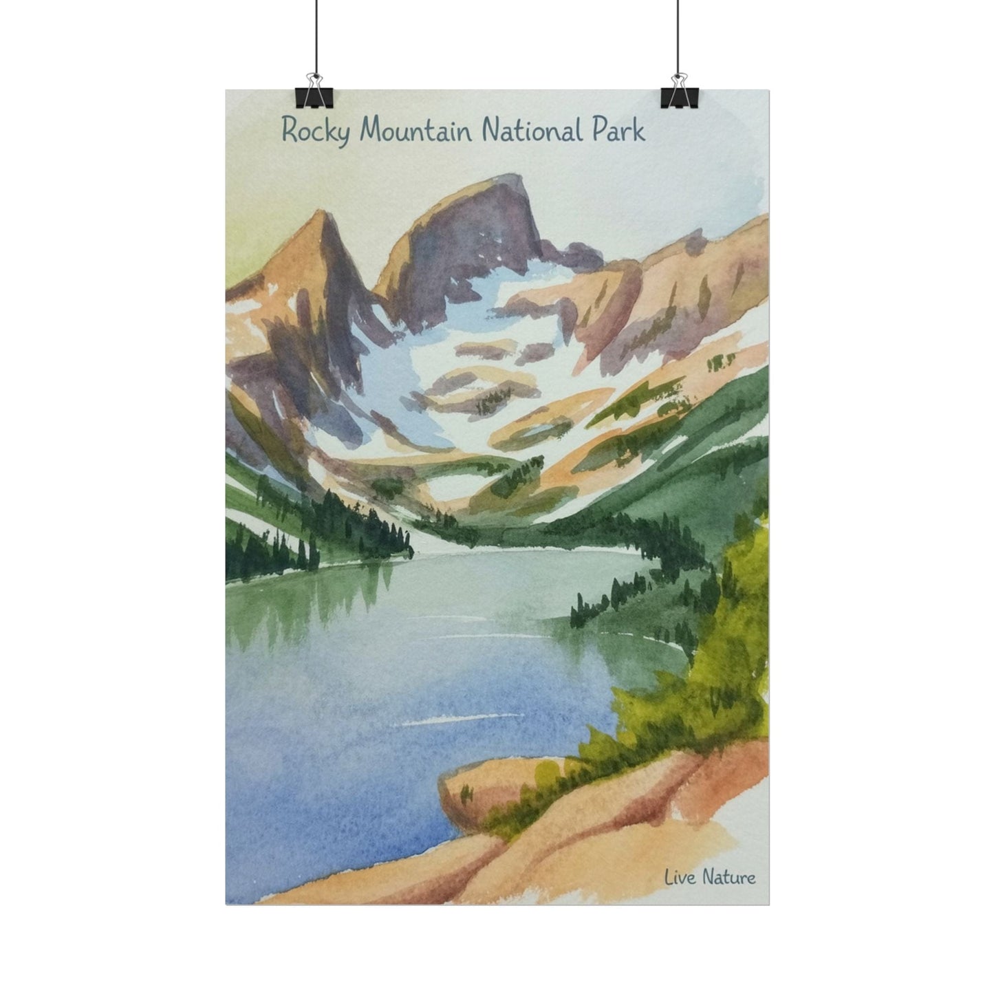 Rocky Mountain National Park Watercolor Print