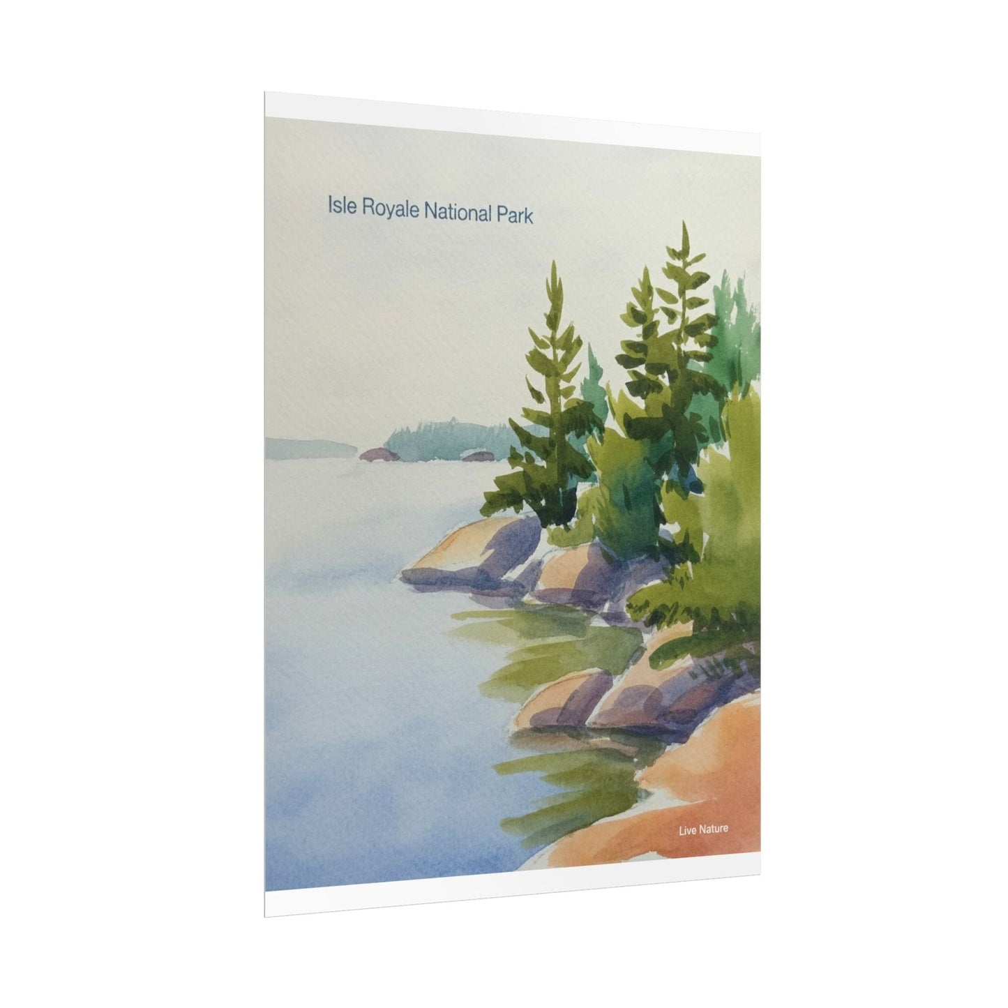 Isle Royale National Park Watercolor Poster Print