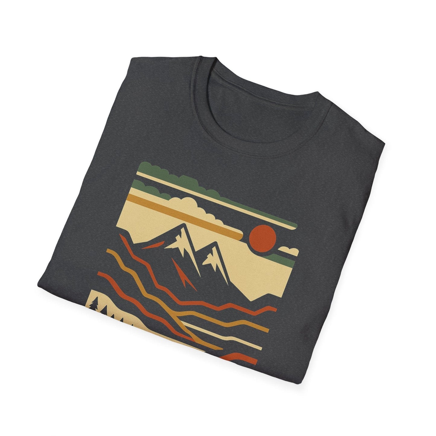 Unisex Softstyle T-Shirt - rocky mountain (Front Only) - Unisex Softstyle T-Shirt