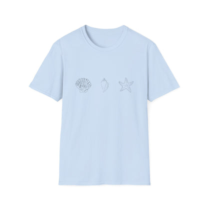 Unisex Softstyle T-Shirt - Sea Shells (Front Only) - Unisex Softstyle T-Shirt (Smart: Original on light)
