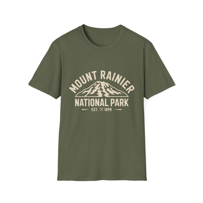 Mount Rainier National Park Logo T-Shirt - White Cotton