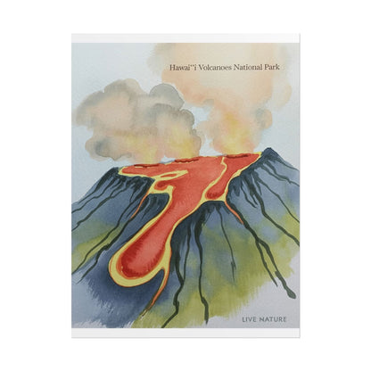 Hawai'i Volcanoes National Park Watercolor Poster