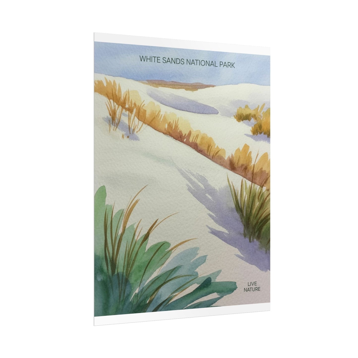 White Sands National Park Watercolor Art Print