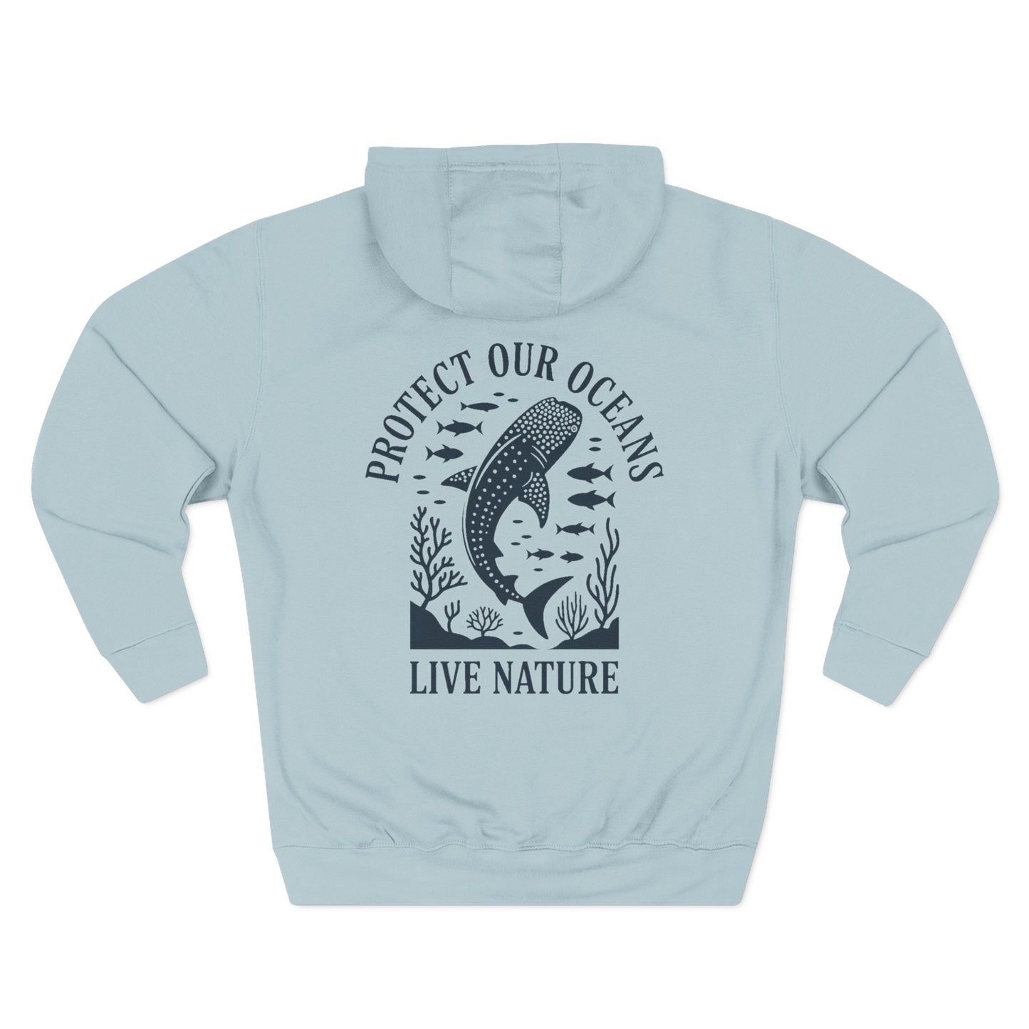 Three-Panel Fleece Hoodie - a-bold-graphic-design-of-a-whale-shark-s_8FE8-TJCTXezdGBxla-xRA_yt66oF3KT1uRtov5GmQM-A (Front+Back) - Three-Panel Fleece Hoodie (Smart: Original on light)