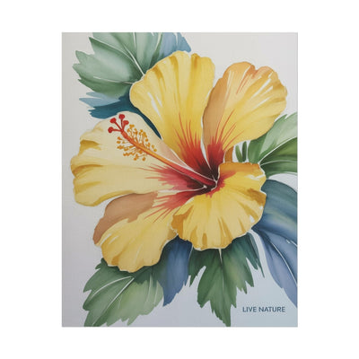 Yellow Hibiscus Watercolor Art Print - Live Nature