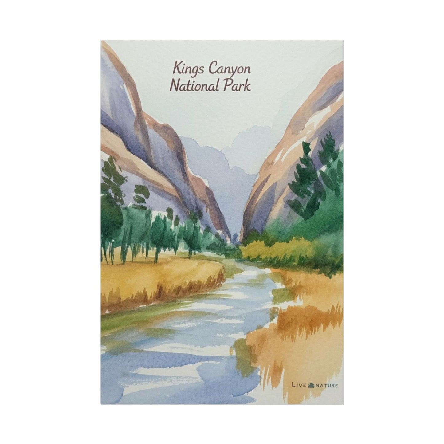 Kings Canyon National Park Watercolor Poster Print