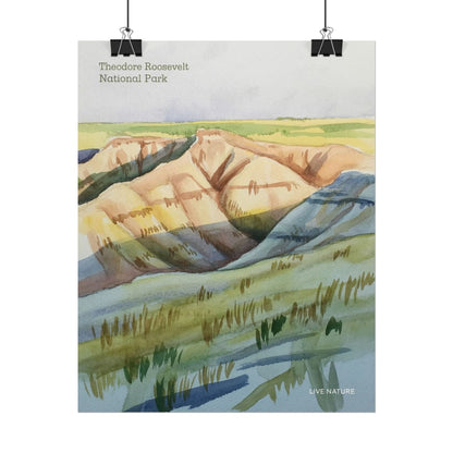 Theodore Roosevelt National Park Watercolor Poster Print