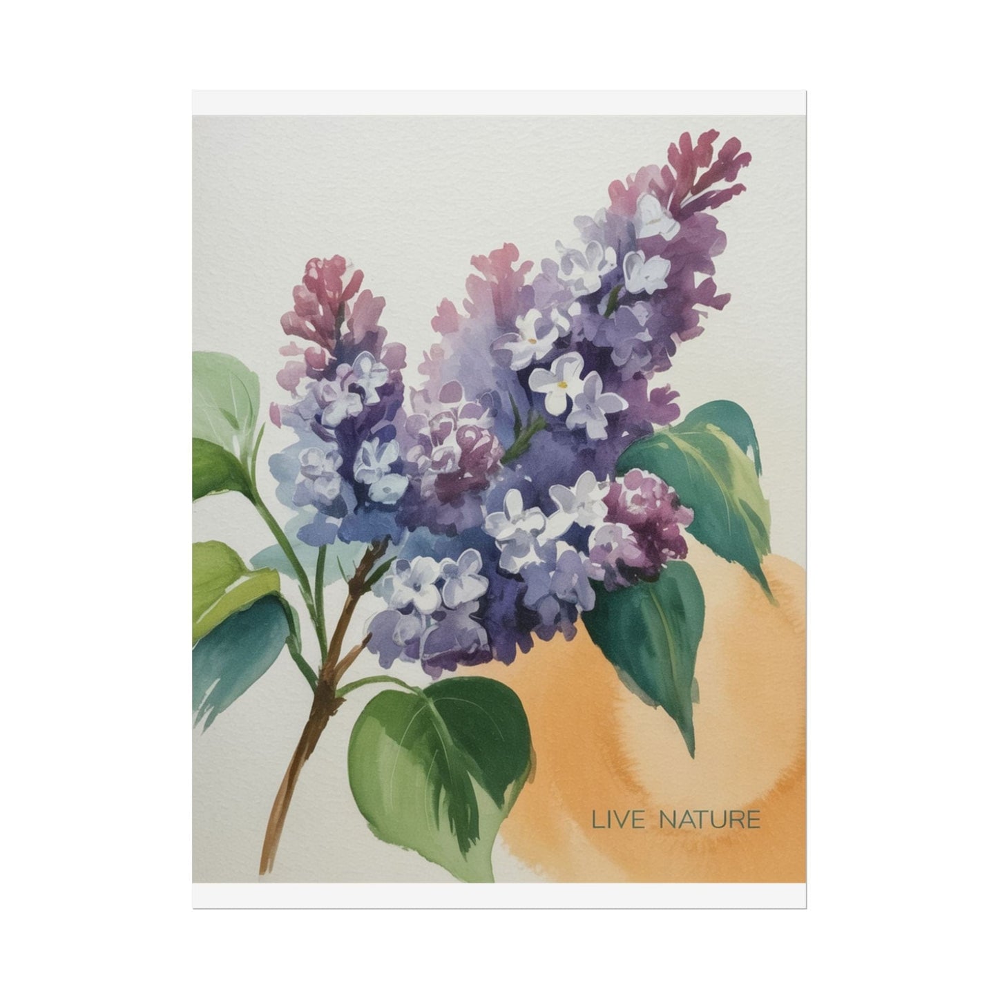 Lilac Blossom Watercolor Poster 'Live Nature' Design