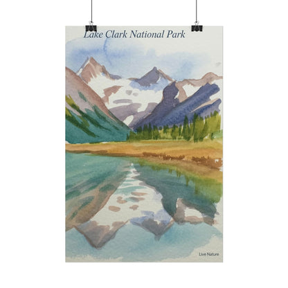 Lake Clark National Park Watercolor Print Poster