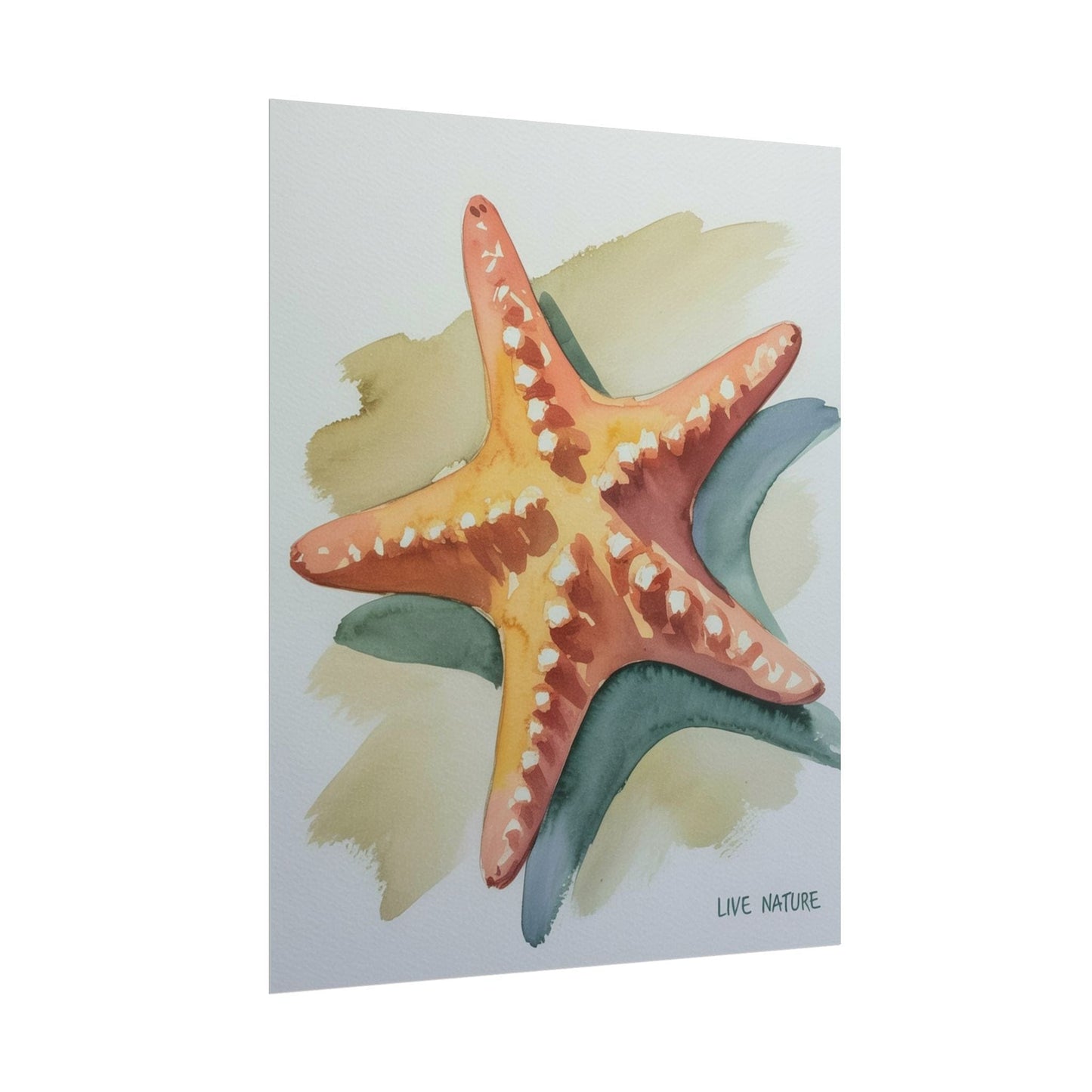 Starfish Watercolor Art Print 'Live Nature' Design