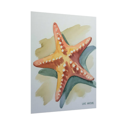 Starfish Watercolor Art Print 'Live Nature' Design