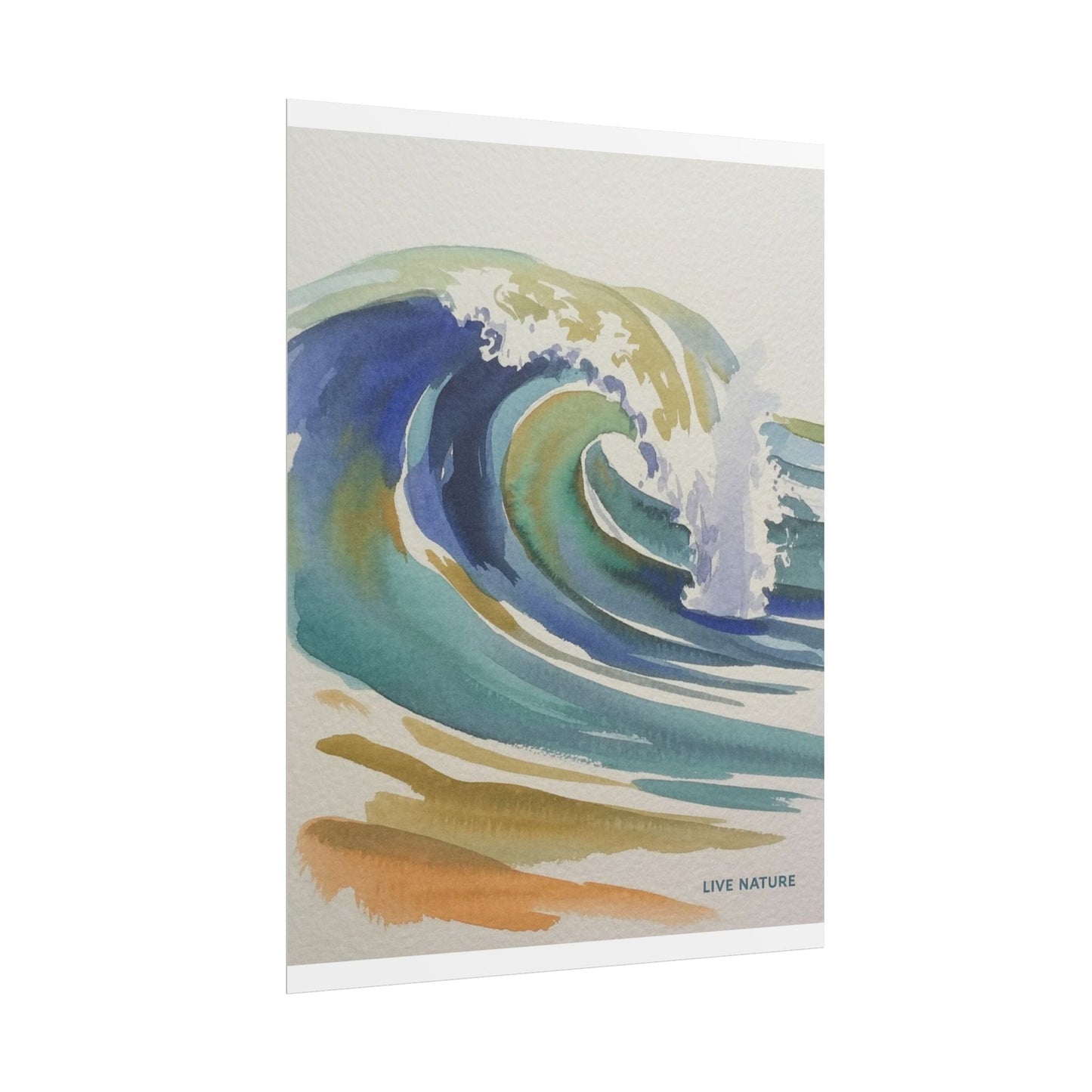 Wave Watercolor Art Print 'Live Nature' Design