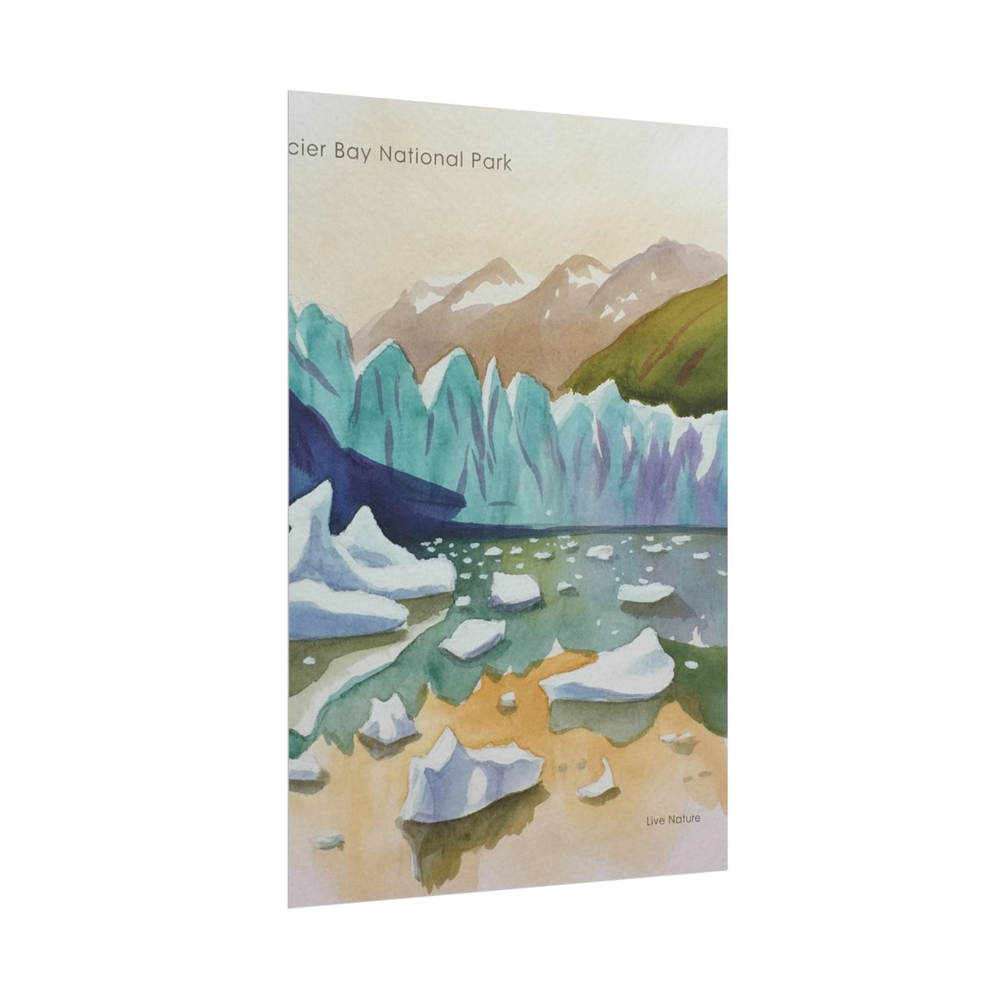 Glacier Bay National Park Watercolor Art Poster