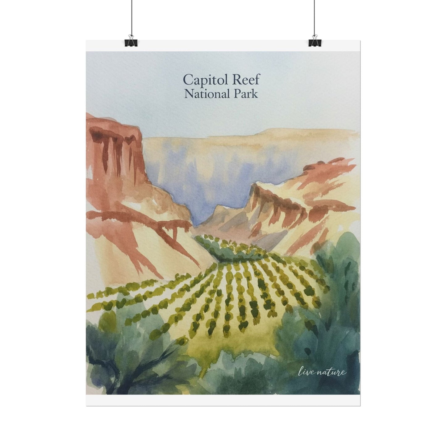 Capitol Reef National Park Watercolor Landscape Print