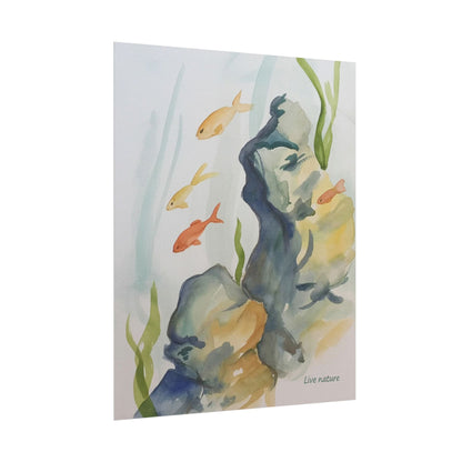 Underwater Reef Scene Watercolor Print 'Live Nature