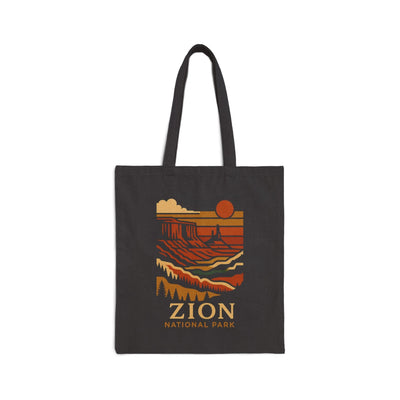Cotton Canvas Tote Bag - zion national park (Front Only) - Cotton Canvas Tote Bag