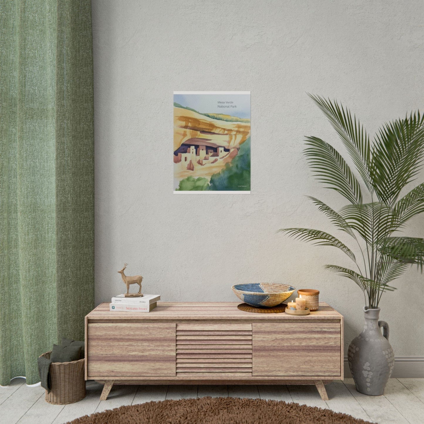 Mesa Verde National Park Cliff Dwellings Watercolor Poster